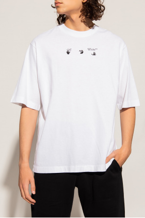 White T AGOLDE Klara V neck sweatshirt shirt with logo Off